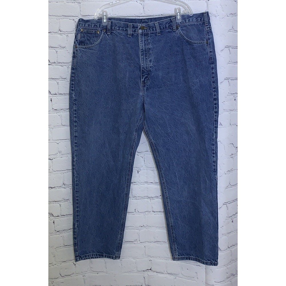 Carhartt Mens 48x30 Jeans Traditional Fit Straight Blue Denim B18-DST